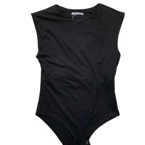 Reoria Black Sleeveless High Neck Bodysuit Women's Size M